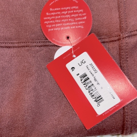 NEW SPANX - High Waist Faux Suede Leggings in Pink for Petite - Picture 6 of 8